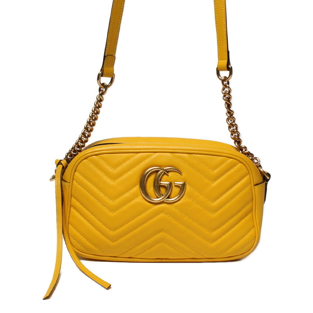 Gucci bag quilted Yellow camera matelasse leather Marmont - Picture 2 of 6